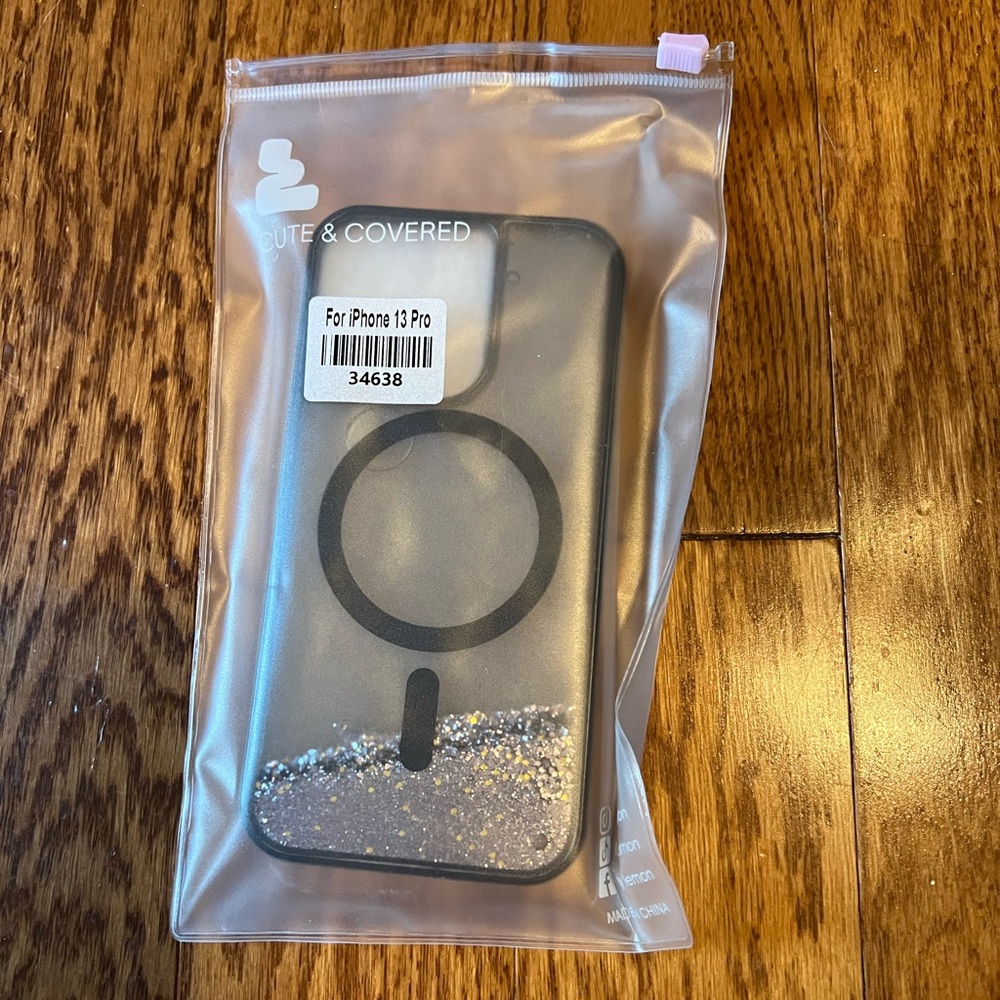 Luxylemon Black Glitter MagSafe Phone Case iPhone 13 Pro